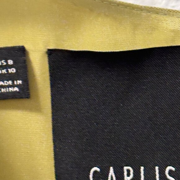 Carlisle Womens Sleeveless Pleated Front  Sheath Dress Lime Green Size 8 - Picture 6 of 12